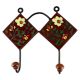 Brown Floral Ceramic Tile Hook